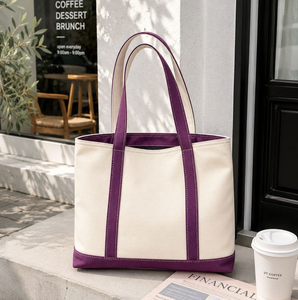 Large Capacity <b>Canvas</b> Tote Bag Women Shoulder Handbag Casual <b>Shopper</b> Bag Contrast Color - Product Image 4