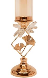 Glided Dragonfly Glass Hurricane Candleholder Modern <b>table</b> top <b>decor</b> - Product Image 5