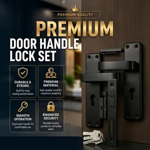 KELLTON Durable Modern Ambidextrous Door <b>Lock</b> Set Lever Handle Cylinder Rust Resistant Easy Installation for Home Commercial Use - Product Image 1