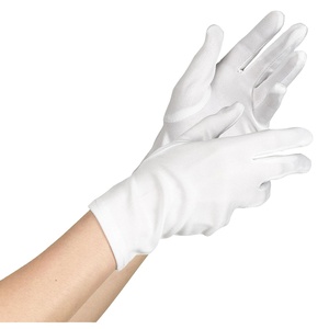 Cotton Gloves Three Stripes Embossed Marching Band Guard Formal <b>Dress</b> Cloth Interlock Disposable Thin Work - Product Image 1