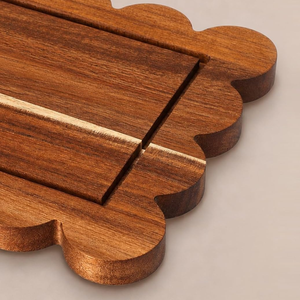 Top Quality Acacia Wood Scalloped <b>Cake</b> <b>Stand</b> <b>with</b> <b>Lid</b> Dessert Serving Tray Platter for Party Table Decoration - Product Image 3