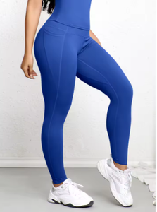 Pantalons capri taille haute pour femmes avec poches, effet ventre plat, non transparents, pour entraînement, course à pied, yoga, athlétisme, leggings push-up pour la gym - Product Image 5