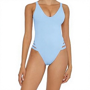 Maillot de bain une pièce pour femme de qualité supérieure personnalisé, SpandexNylon, col en V profond - Product Image 1