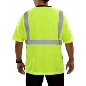 <b>Men</b> High Visibility Yellow Polyester Workwear <b>Shirt</b> with Reflective Stripes <b>for</b> <b>Work</b> Wear - Product Image 2