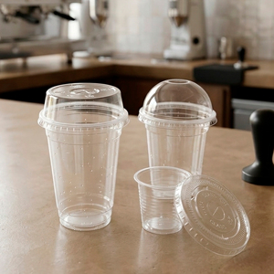 QUANG QUAN Disposable PP Single Wall Round <b>Cups</b> 12/16/24oz Transparent 95mm Lids for Coffee Milk Tea & Hot/Cold Beverages - Product Image 3