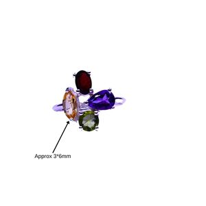 Wedding Wear 925 Sterling Silver Gold Plated Jewelry Multi Tourmaline Gemstone Women Wear Classic <b>Couple</b> <b>Ring</b> - Product Image 6