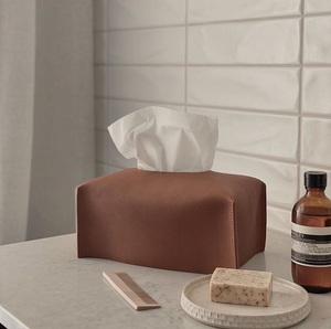 Caja de pañuelos de cuero PU negro de primera calidad, soporte rectangular para pañuelos faciales, dispensador decorativo de pañuelos, moderno, para el hogar, oficina, hotel - Product Image 3