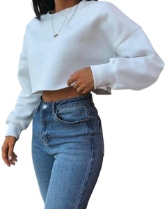 Stylish <b>Womens</b> Winter Regular Oversized Polyester/Cotton 320g Soft Fleece Breathable Front Logo Pullover Casual Streetwear - Product Image 3
