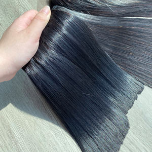 Conjunto de color negro al por mayor 100% cabello humano vietnamita virgen crudo peluca corta hueso recto Super doble extensión de cabello dibujado - Product Image 4