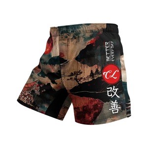 Pantalones cortos de MMA para hombre, con estampado, cintura elástica, para entrenamiento en gimnasio, kickboxing, ligeros, de secado rápido, coloridos, para artes marciales mixtas. - Product Image 2