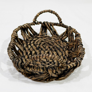 Cesta de Almacenamiento Ovalada de Jacinto de Agua Marrón Oscuro Rústico con Asas Laterales Dobles - Organización Diaria Ecológica para el Hogar - Product Image 6