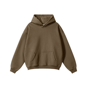 Sweat-shirt à capuche oversize pour homme, couleur unie, en coton French Terry, décontracté, avec poche, coupe classique, automne - Product Image 4