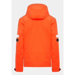 Men's Orange Waterproof Ski Jacket With Hood And Zipper Closure Gore-<b>Tex</b> Material Synthetic Insulation Left Sleeve Logo - Product Image 6