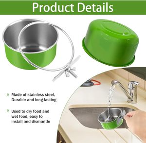 Hanging Modern Stainless Steel <b>Bird</b> <b>Feeder</b> Cage Coop <b>Hook</b> with 200ml Capacity for Parrots and <b>Birds</b> - Product Image 3
