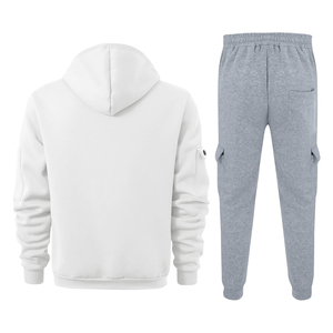 Chándal deportivo informal de invierno para hombre, chándal de forro polar, 100 % algodón, tela elástica, cómodo y elegante, para fitness y deportes al aire libre - Product Image 2