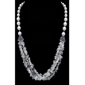 Conjunto de collar de perlas de buena calidad, sencillo, moderno y elegante, con un aspecto clásico para mujeres y niñas, ideal para bodas, compromisos y fiestas. - Product Image 1