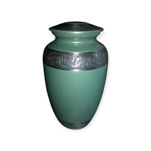 Urne funéraire noire et or ornée avec motif floral circulaire pour un hommage commémoratif traditionnel - Product Image 4