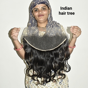 Extensiones de Cabello Humano Ondulado Profundo 13*4 con Cutícula Alineada, Doble Trama, Sin Procesar, del Fabricante Indian Frontal - Product Image 5