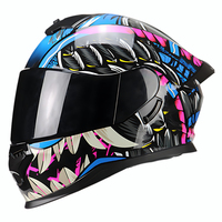 Casque de moto universel en ABS à double visière, toutes saisons, portable, sécurité, casque intégral pour adultes