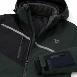 Men's Waterproof for Power Stretch Zipper Front <b>Ski</b> Jacket Hooded Color Blocked Synthetic 10000mm Breathable Wear - Product Image 5