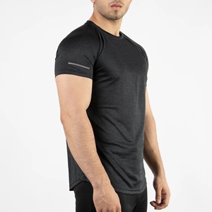 Camiseta de Punto Casual para Hombre, Cuello Redondo, Manga Corta, Corte Regular, Transpirable, de Secado Rápido, 100% Algodón, Color Negro - Product Image 2