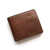 Dompet Kulit Hitam Lipat Dua Kecil Vintage untuk Pria, Dompet Tipis dengan Slot Kartu, Dompet Pendek
