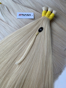 <b>NASA</b> Virgin Human Hair Bulk Super Double Drawn Bleached Blonde Full Ends European Hair Extensions - Product Image 6