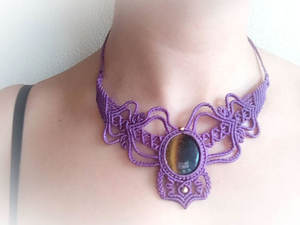 Collar de Perlas de Macramé Hecho a Mano con Diseño de Mariposa, Estilo Budista, Bohemio, Ajustable, con Piedras Curativas - Product Image 2