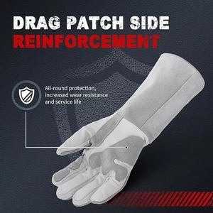 Leather Welding <b>Gloves</b> Durable Anti-Slip Breathable Flexible Heat/Fire Resistant for BBQ <b>Oven</b> Grill Fireplace Tig Mig - Product Image 4