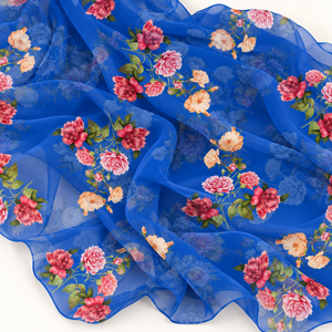 Tela de Chifón Pura Cottage Meadow, Color Crema Romántico, Terracota Mate, Floral, Lisa, Tejido Transparente para Niñas - Product Image 1