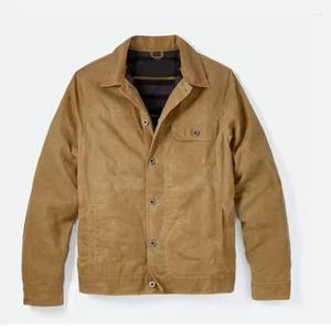 Veste en coton ciré imperméable coupe-vent pour le travail en extérieur, manteau de terrain, veste utilitaire décontractée, logo personnalisé, vêtements d'hiver professionnels - Product Image 2