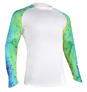 เสื้อแรชการ์ดแขนยาวสีฟ้าอ่อน พิมพ์ลายด้วยความร้อน แห้งเร็ว ผลิตจากโพลีเอสเตอร์ สำหรับผู้ชาย วัยผู้ใหญ่ ป้องกันรังสียูวี 50+ ต้านเชื้อแบคทีเรีย เป็นมิตรต่อสิ่งแวดล้อม - Product Image 3