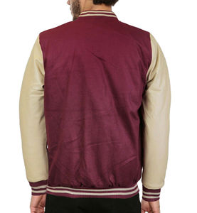 Applique Embroidery with Quilted Lining Casual Style Wholesale Custom Logo Varsity <b>Jacket</b> for Men Wool <b>Leather</b> Sleeves - Product Image 3