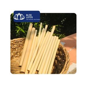 [VENTE CHAUDE] Ensemble de pailles en bambou BLUE LOTUS (Modèle Glory) - Réutilisables, Luxe, 200 mm, pour boissons froides, jus de fruits, café, service alimentaire - Product Image 1