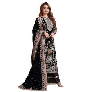 Nouvelle robe Salwar Kameez pakistanaise indienne 3 pièces, cousue, légère, à séchage rapide, en tissu lawn, de haute qualité, pour femmes, toutes saisons, 2026 - Product Image 4