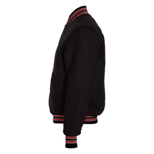 แจ็กเก็ตเบสบอลสีดำทุกเพศหนังวัวคุณภาพสูงปักลายการ์ตูนเป็นมิตรกับสิ่งแวดล้อม - Product Image 3