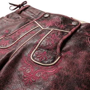 Lederhosen en cuir suédé véritable sur mesure, costume traditionnel bavarois pour l'Oktoberfest, broderie, vente en gros - Product Image 3
