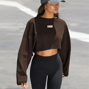 Sudadera con Capucha Corta Personalizada con Bordado, Cuello Redondo, Lisa, OEM 2026, para Mujer - Product Image 6