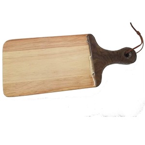 Tabla de cortar de bambú rectangular con asa y compartimentos para verduras y carne - Product Image 4