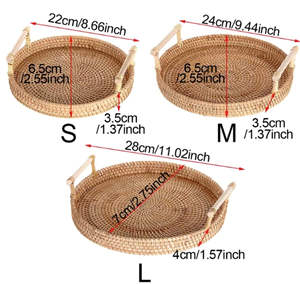 Bandeja Rectangular Hecha a Mano de Yute y Ratán, Cesta de Almacenamiento de Mimbre Tejida, Bandejas Decorativas para Mesa de Centro, Decoración Boho para el Hogar - Product Image 5