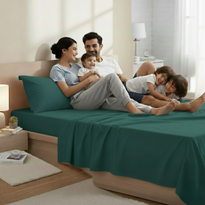 Ensemble de draps double en microfibre couleur turquoise, élégant et confortable |   Tissu doux et respirant |   Literie de style hôtelier |   2026 Premium Touch - Product Image 2