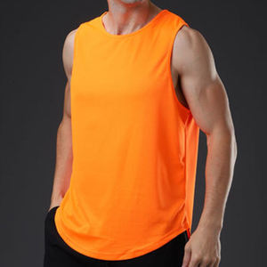 Wholesale Gym Tank Top Men Casual Summer Vest Style Sportswear Lightweight Material <b>Drop</b> Armhole Cut Crew Neck Tank Tops for Men - Product Image 2