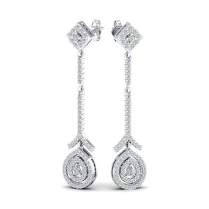 REYES Pendientes Colgantes de Diamantes Cultivados en Laboratorio CVD HPHT de Oro Sólido de 14K de Alta Calidad para Mujer, Joyería Fina Clásica para Fiestas - Product Image 1