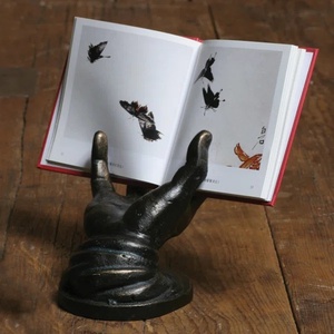 Creative Hand Shaped <b>Book</b> Stand & <b>Display</b> Holder Vintage Bronze Resin Hand Sculpture Decorative Jewelry Tray & Phone Bracket for - Product Image 2