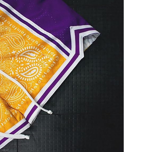 Shorts de sport pour hommes en polyester/coton, taille élastique, maille respirante, pour la course et le basketball, motif uni, style urbain, été - Product Image 3