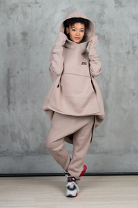 Custom Women Oversized Longline Hoodie Tracksuit Heavyweight Fleece Jogger Set Casual Winter Lounge Wear - Product Image 5