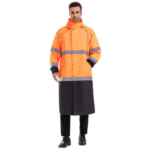 Veste de randonnée longue imperméable pour homme avec bandes réfléchissantes, manteau à capuche pour l'hiver et les activités de plein air - Product Image 1