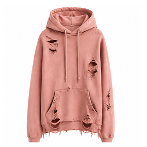 Sudaderas con capucha de algodón grueso para mujer, con estampado personalizado, ropa de moda al por mayor, sudaderas con capucha con lavado ácido y efecto desgastado. - Product Image 1