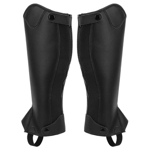 Meilleures ventes : Demi-chaps d'équitation pour hommes en cuir, avec impression de logo personnalisée, très demandés - Product Image 1