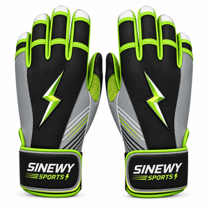 Gants de frappe SINEWY noirs et verts en cuir PU respirant avec support de poignet et fermeture auto-agrippante unisexe pour adulte, entraînement et compétition, droit/gauche - Product Image 1
